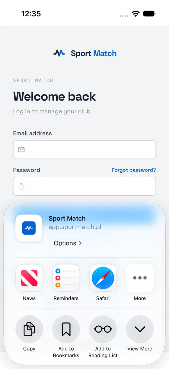 Screenshot: Tap View More.