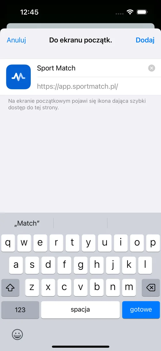 Zrzut ekranu: Dotknij Dodaj w prawym górnym rogu.