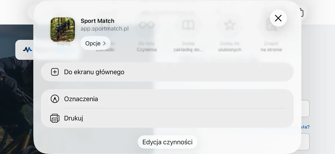 Zrzut ekranu: Dotknij Do ekranu głównego.