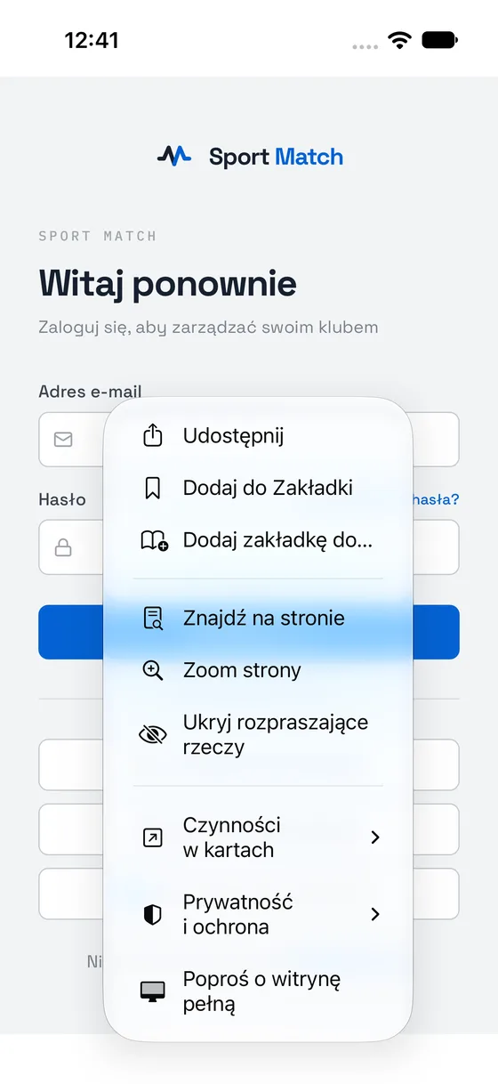 Zrzut ekranu: Dotknij Udostępnij.