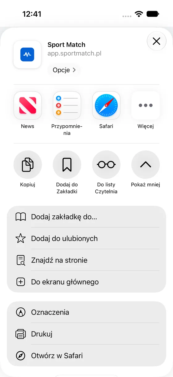Zrzut ekranu: Dotknij Do ekranu głównego.